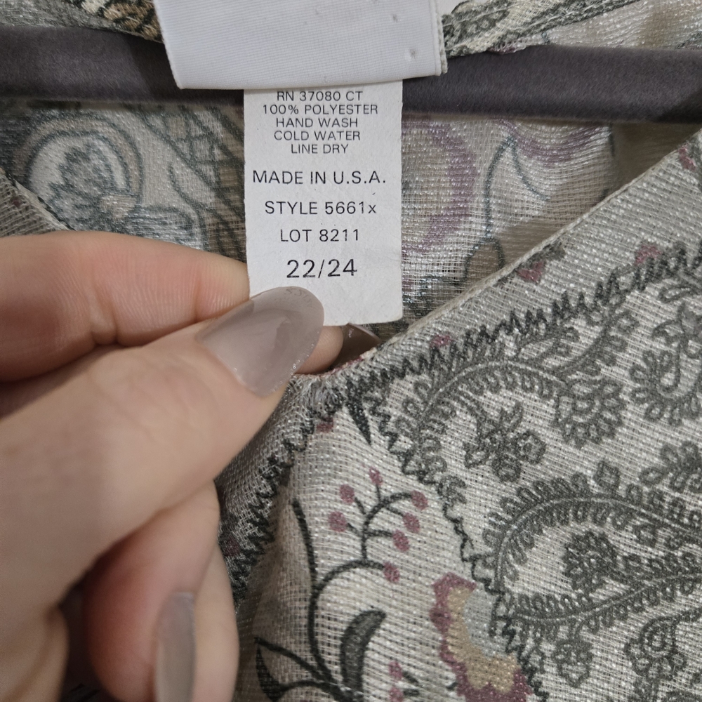 Studio C Gray Floral Patchwork Blouse - image 2